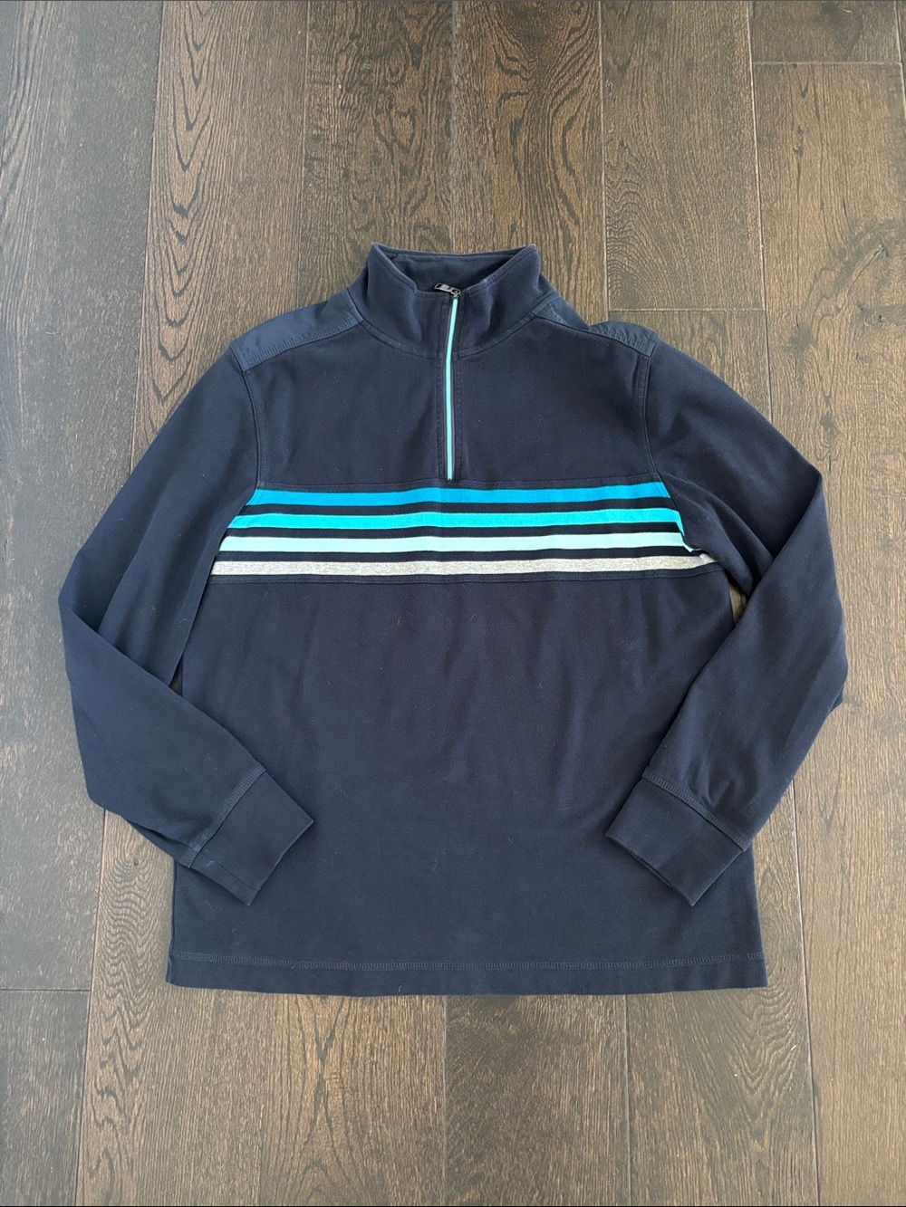 Men's Cotton Navy Quarter-Zip Pullover